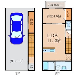 トムソーヤ西原台八号館の物件間取画像